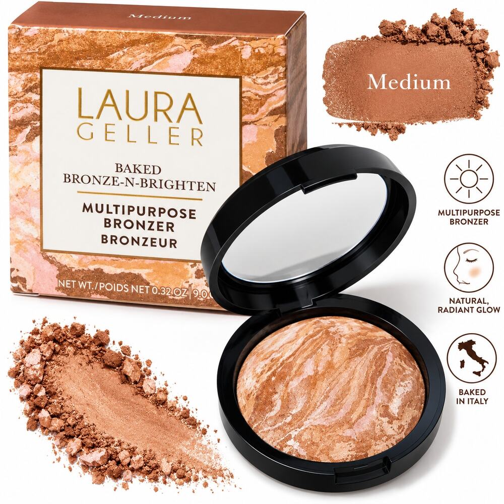 Laura Geller Baked Bronze-N-Brighten Bronzer Medium 0.32 oz New